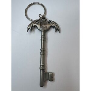 Disney Parks Haunted Mansion Bat Key Keychain Antiqued Silver Tone Metal Gothic